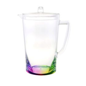 2.75 Quarts Water Pitcher with Lid, Oval Halo Design Unbreakable Plastic Pitcher, Drink Pitcher, Juice Pitcher with Spout BPA Free 2.75 Quarts Water Pitcher with Lid, Oval Halo Design Unbreakable Plastic Pitcher, Drink Pitcher, Juice Pitcher with Spout BPA Free